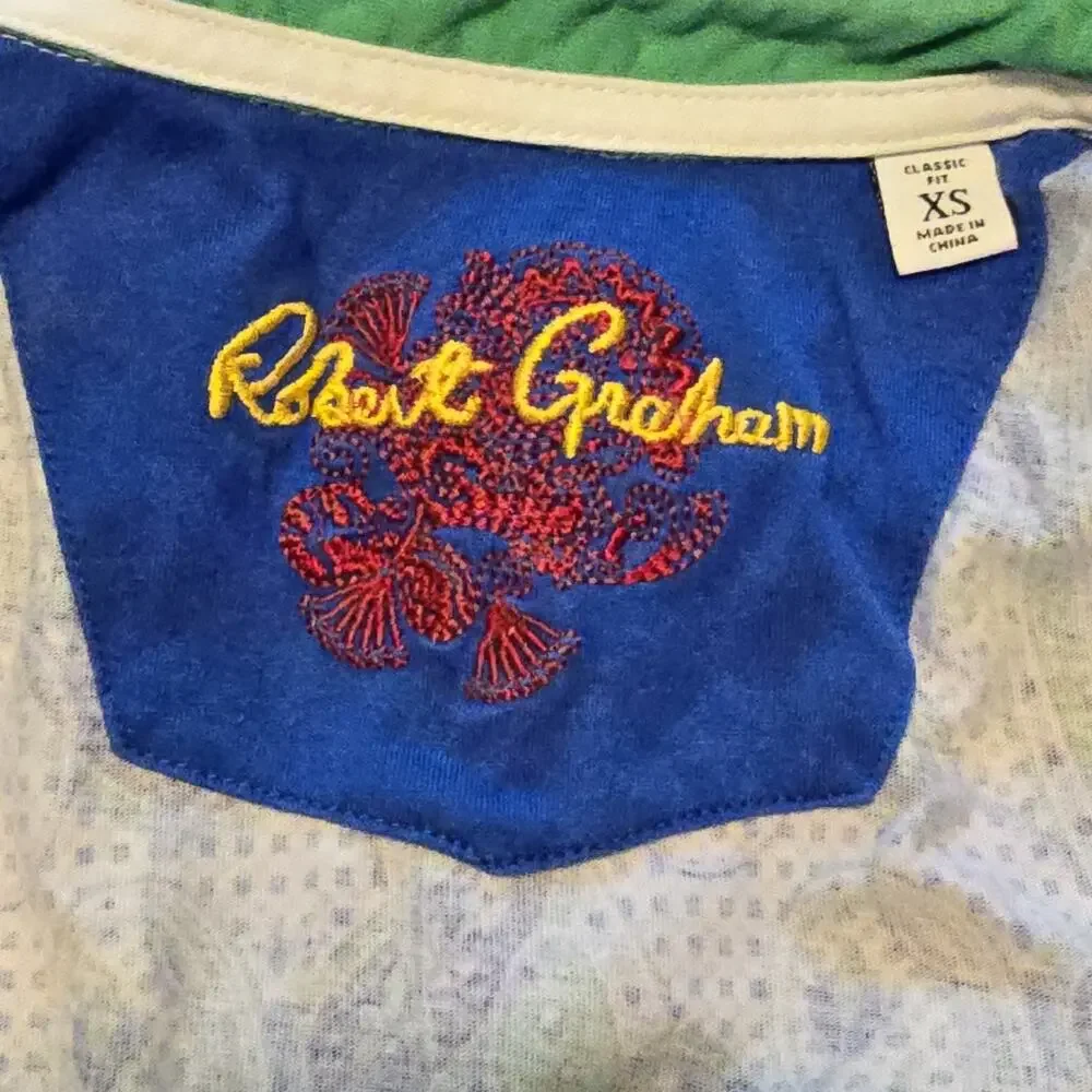 Robert Graham Paisley Print Mens Polo Size XS Classic Fit Short Sleeve Colorful - Picture 3 of 11